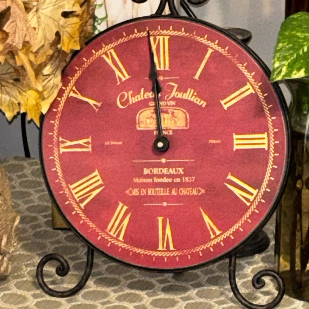 Vantage Bordeaux Red Decorative Wall Clock